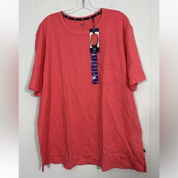 GAP Other - NWT GAP Men's XXL Crew Neck Short Sleeve Slub Pocket T-Shirt Light Pink/orange